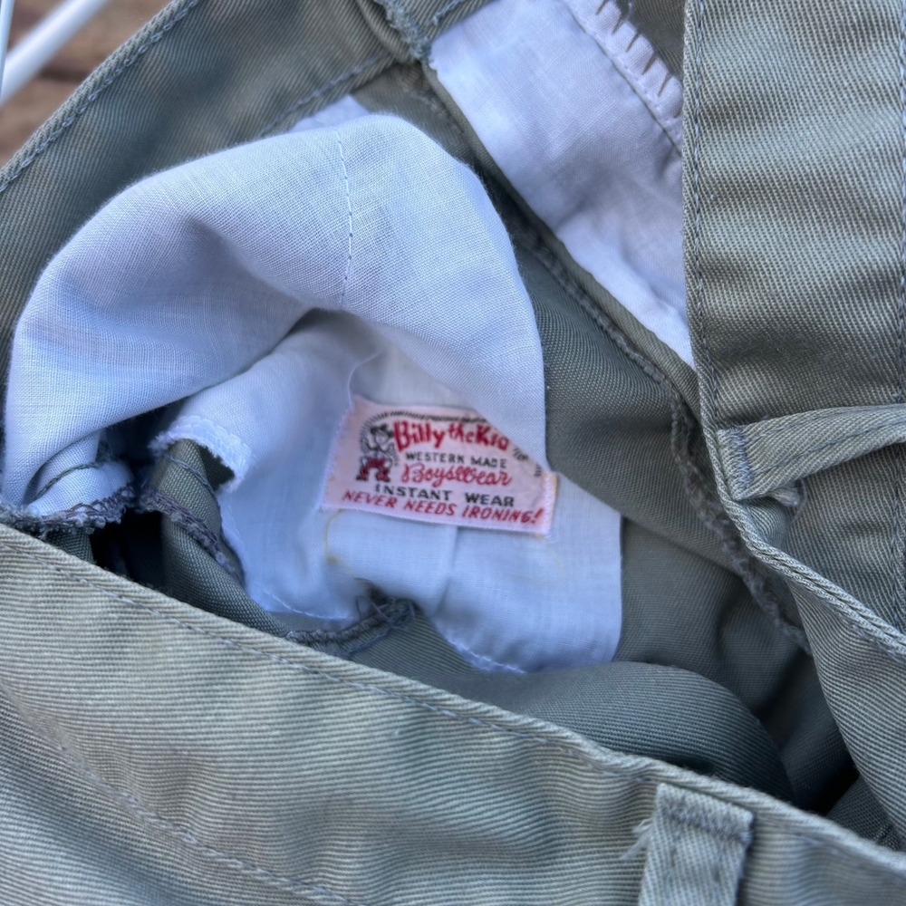 Vintage Billy The Kid Khaki Pants Western Wear Boyswear Size 26x24 Splinter - Picture 4 of 7